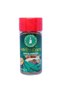 พริกไทยเม็ดขาวขวดเล็กจันทร์ เครื่องเทศแท้ 100% White Pepper (Whole) 45 g