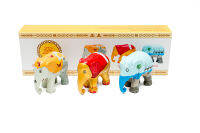 Elephant Parade Multipack Danish 3x7cm (7cm) รูปปั้นช้างทำมือขนาดเล็กหลากสีสัน จากเชียงใหม่