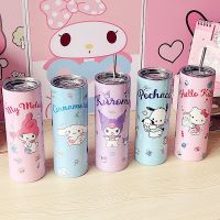 The New Sanrio Series Straw Cup Cartoon 304 Stainless Steel Insulation  Drinking Cup Cute Portable Keep Cold Cup Water Cup