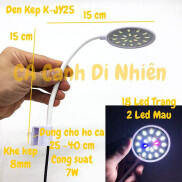 Đèn led kẹp hồ cá bể tròn mini màu trắng Clip Lamp JY-25 cho hồ 25 cm
