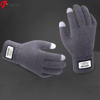 CGCJZ Flexible Men Winter Warm Knitted Gloves Touch Screen Gloves Thicken Full Fingers