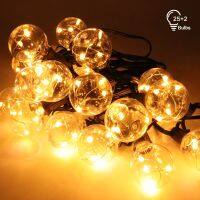 ZZOOI Fairy String Light G40 LED Globe Party Garland String Light Warm White 25 Clear Vintage Bulbs Decorative Outdoor Backyard 31FT