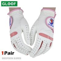 1Pair Womens Golf Gloves Lambskin Soft Fit Sport Grip Durable Gloves Anti-skid Breathable Sports Gloves Fit Left And Right Hand