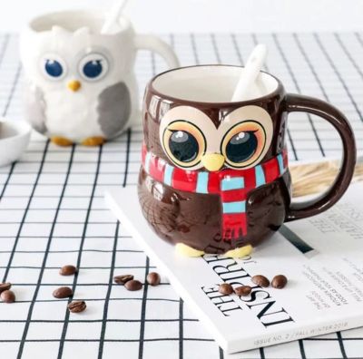 【High-end cups】เครื่องหมายถ้วยของขวัญมือวาดการ์ตูนน่ารักถ้วยเซรามิก3 D สัตว์ถ้วยกาแฟถ้วยน่ารักแก้วกาแฟและถ้วยชุดถ้วย