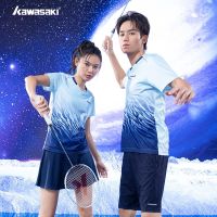 original 2023 New Fashion version Kawasaki spring new professional badminton uniform sports T-shirt for men and women sweat-wicking quick-drying breathable casual shirt