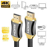 สายเคเบิล HDMI 2.0 4K/60Hz 18Gbps สายเคเบิลความเร็วสูงพิเศษ 2K/144Hz HD 3D 1080P สาย HDMI เป็น HDMI สำหรับจอภาพแล็ปท็อป PC LCD TV HDTV PS5 PS4 Splitter Switch โปรเจคเตอร์คอมพิวเตอร์วิดีโอเสียง