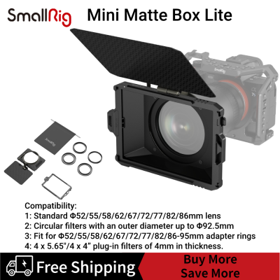 SmallRig Mini Matte Box Lite สำหรับกล้อง DSLR Mirrorless เข้ากันได้กับเลนส์67Mm/72Mm/77Mm/82Mm/95Mm 3575