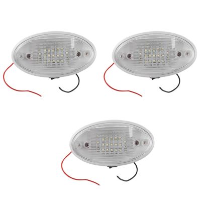 3X 12โวลต์ไฟ LED ที่มีสวิทช์คาราวาน Motorhome เรือกันสาดภาคผนวกอุโมงค์บูตสีขาว