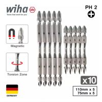 Woww สุดคุ้ม ดอกไขควงแฉก 2 หัว WIHA รุ่น 7441 ขนาด PH2*75mm (5 ดอก) + ดอกไขควง 2 หัว PH2*110mm (5 ดอก) ราคาโปร 10 ดอก/1แพค ปลายหัวแม่ ราคาโปร ไขควง ไขควง ไฟฟ้า ไขควง วัด ไฟ ไขควง แฉก