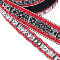 3YARD 3CM 5CM Red Geometry Ethnic Jacquard Webbing Polyester Woven Ribbon Purse Backpack Clothing Decor DIY Garment Accessories Gift Wrapping  Bags