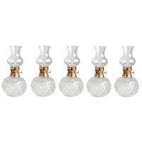 5X Indoor Oil Lamp,Classic Oil Lamp with Clear Glass Lampshade,Home Church Supplies