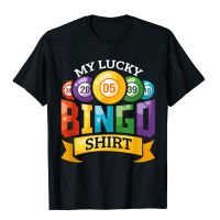 My Lucky Bingo T-Shirt Funny Bingo Player Mens Dominant Printing T Shirt Cotton T Shirts Custom