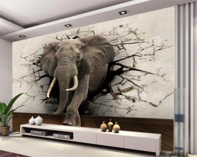 【☑Fast Delivery☑】 shang815558 Beibehang วอลล์เปเปอร์3d จิตกรรมฝาผนังรูปช้างทีวีผนังพื้นกำแพงห้องนั่งเล่นห้องนอนทีวีวอลล์เปเปอร์ฝาผนังภาพประดับผนังพื้นหลัง3 D