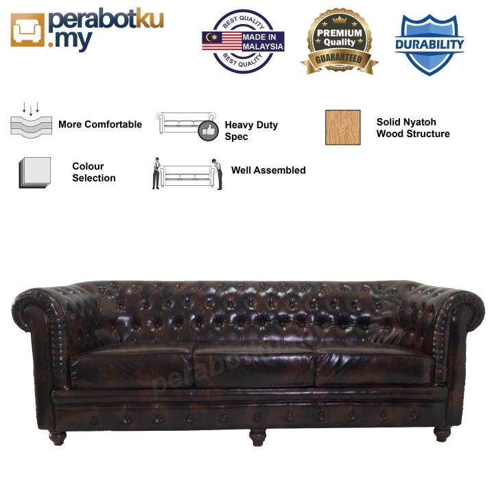 Royale Luxurious Chesterfield 3 Seater Sofa Chesterfield Sofa Strong