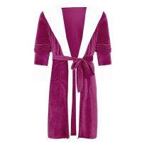 Women Bathrobe Nightgown Thick Warm Robe Winter Unisex Hooded Plush Pajamas Pink Cute Adults Animal Flannel Bath Robe Sleepwear