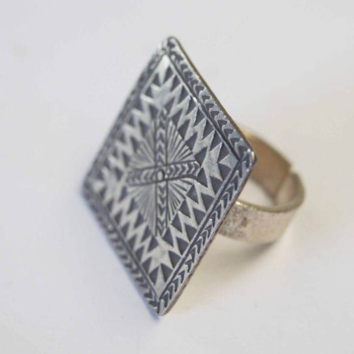 come-to-visit-thailand-valuable-souvenirs-recipients-ring-thai-pattern-square-uneven-pattern-pure-silver-thai-karen-hill-tribe-silver-hand-made-size-6-5-adjustable