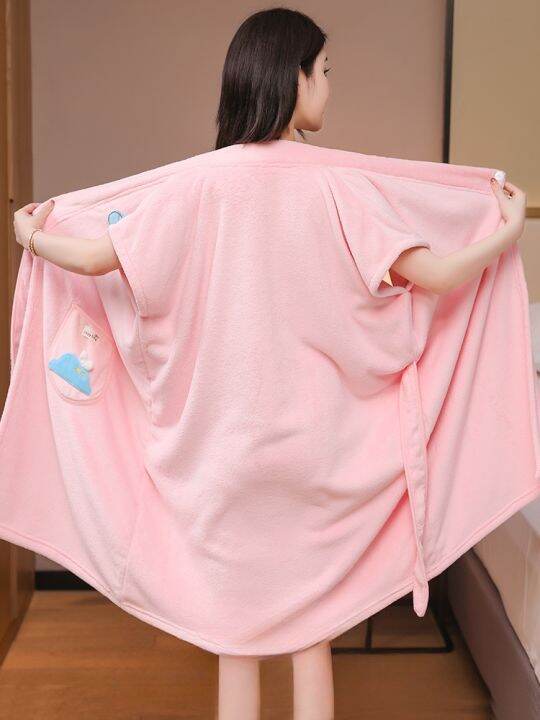 jw-cartoon-can-wrapped-adult-simplicity-attachment-skirt-cotton-absorbent-household-bathrobe