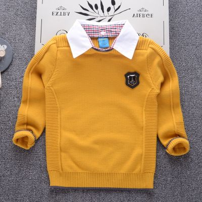 Formal Turn Down Collar Sweater Cottons Winter Thicken Kids Knitwear Coats Collar Childrens Jackets Pullover