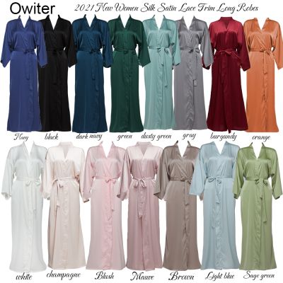 {Xiaoli clothing} Owiter 2021เสื้อคลุมเพื่อนเจ้าสาวชุดคลุมชีฟอง Satin ใหม่เสื้อคลุมเจ้าสาวผู้หญิงเสื้อคลุมอาบน้ำยาวงานแต่งงานเสื้อคลุมสีขาว Satin