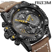 ⌚ นาฬิกา New popular logo MEGIR Meg multi-function timing leather sports watch men quartz watch 2130