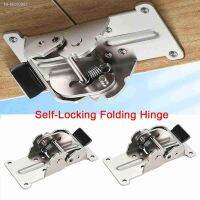 ✙◎ Furniture Brackets 0/90/180 Degree Table Leg Fittings Fold Feet Hinges Support Frame Self-Locking Folding Hinge