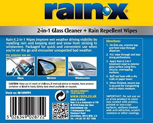 Rain - X / Rain X / Rain-X / RainX 2 In 1 Glass Cleaner + Rain