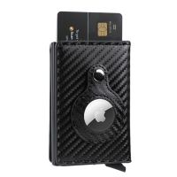 New Carbon Fiber For Apple Airtag Wallet Men Business ID Credit Card Holder Rfid Slim Anti Protect Airtag Slide Wallet Dropship Card Holders