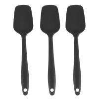 3 Pcs Silicone Spatula Black High Temperature Resistant Bpa-Free Rubber Spatula Cooking and Baking Kitchen Spatula