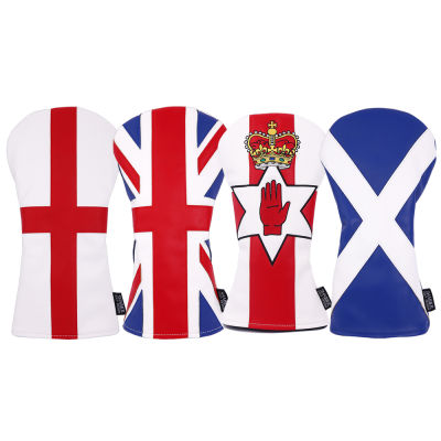 ยูเนี่ยนแจ็คซีรีส์ออกแบบธงหนัง PU สหราชอาณาจักรอังกฤษเวลส์สกอตแลนด์กอล์ฟไดร์เวอร์ปก