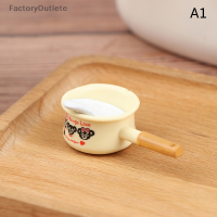 FactoryOutlete?1pcs 1:12 Dollhouse Miniature นมหม้อน้ำผึ้งหม้ออุปกรณ์ตกแต่งห้องครัวของเล่น