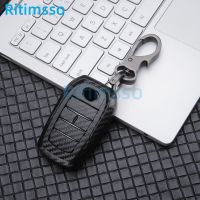 ☄▲❖ Carbon Fiber Car Key Cover Case 5/6 Buttons for Toyota Alphard Vellfire 30 AH30 2016 2020 2019 Keychain Ring Accessories