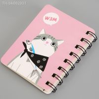﹊ A7 80Sheets Mini Spiral Notebook Cat Notepad Kawaii Personal Diary Planner Horizontal Line Notebook School Stationery Supply