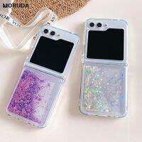 เคสทรายดูดะยิบระยับดาวสุดหรูสำหรับ Z Flip 5 Z Flip 4 3เคส Galaxy แวววาวโปร่งใสพลิกได้5นิ่ม TPU Coverdfdh