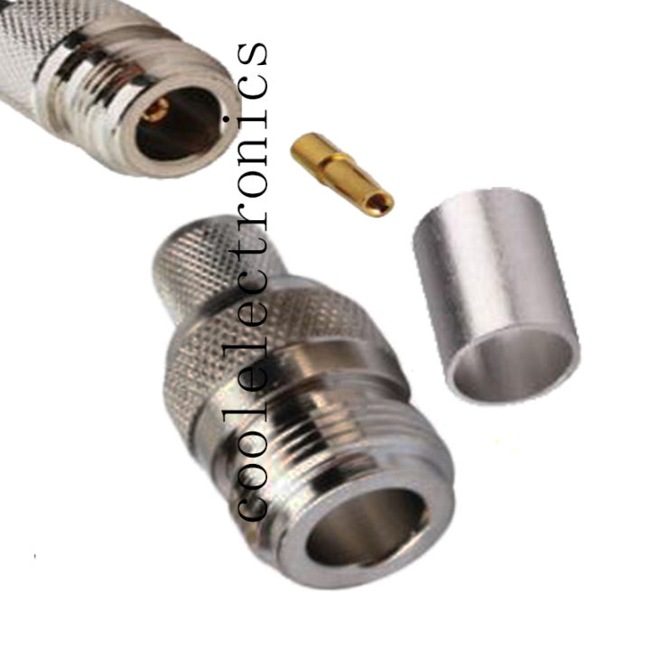 5pcs N Female Jack Crimp Connector for RG8 RG213 RG165 LMR400 7D-FB Coaxial Cable Adapter