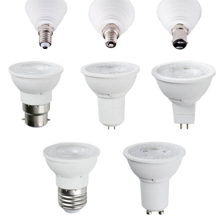 LED Spotlight Bulbs GU10 MR16 GU5.3 E27 B22 E14 E12 B15 Dimmable AC220V