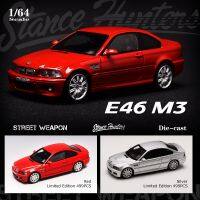 นักล่าท่าทาง SH ในสต็อกโลหะผสมขนาด1:64ขนาดรถ Diecast E46 M3รถจำลองเก็บของเล่นสำหรับตกแต่ง