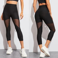 2023ผู้หญิง Leggings โกธิคแทรกตาข่ายออกแบบกางเกงกางเกงขนาดใหญ่สีดำกีฬาใหม่เลกกิ้งออกกำลังกาย