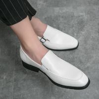 Men White Casual Flat Shoes Loafers Business Office Shoes For Men Driving Moccasins Comfortable Slip On Moccasins Wedding Shoes