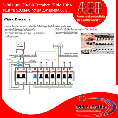 ABB Miniature Circuit Breaker 2Pole 10kA เซอร์กิตเบรกเกอร์ MCBs S202M-C...2P 10kA