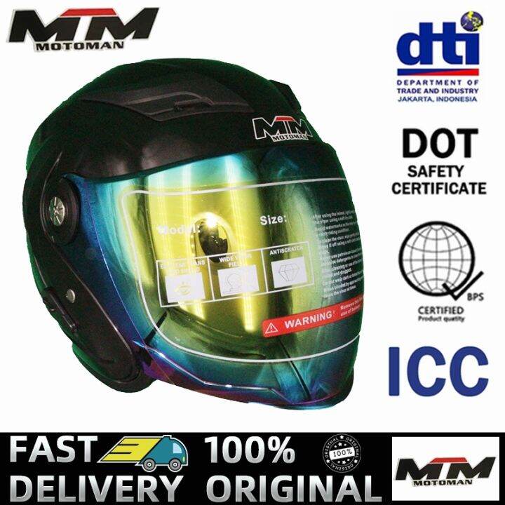 MTM helmet for women men motorcycle half face sec evo dual visor spyder icc face motor