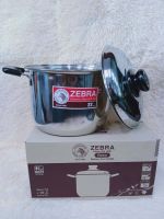 หม้อ หม้อต้ม ZEBRA ม้าลาย หม้อทรงสูง ขนาด 22 ซม. หม้อทำอาหาร หม้อหู หม้อสแตนเลส หม้อหุงต้ม หม้อม้าลาย หม้อแกง