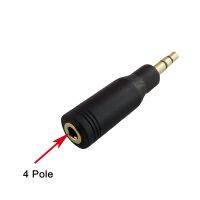 1x 3.5mm 3 Pole Male Stereo To 3.5mm 1/8" 4 Pole Female Audio Adapter Converter Straight Black Cables