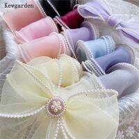 【hot】！ Kewgarden Hairbow Accessories 6cm 60mm Bead edge Organza Tape Packing Webbing Wholesale 25 Meters