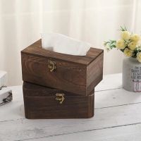 Wooden Tissue Box Paper Napkin Holder Dispenser Case Bathroom Office Desk Decor Tissue Holders