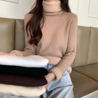 [COD] and winter new style knitted sweater plus velvet thickened integrated mink turtleneck bottoming