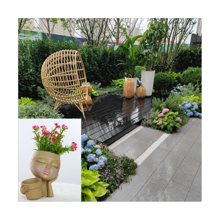 1-piece-face-planter-pot-double-flower-pots-indoor-outdoor-plants-resin-head-planter-cute-lady-face-plant-pot-with-drainage-hole