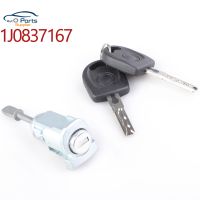 New 1J0837167 Car Door Lock Barrel for VW Bora 1J Golf 4 1998-2006 with 2 Keys Front 1J0837168 1U0837167A 1U0837168A