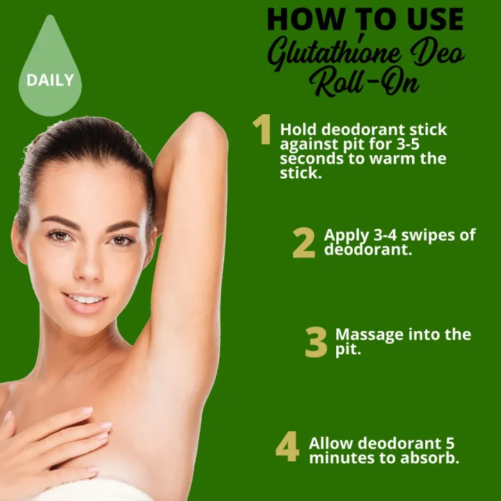 [ 24HR ANTI ODOR + WHITENING ] Greenika DeoWhite Glutathione Deo Roll