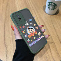 เคสสำหรับ Vivo Y02A Y02T การ์ตูนน่ารักไดรฟ์ยานอวกาศมีน้ำค้างแข็งโปร่งใสยากเคสใส่โทรศัพท์ Shinchan กันกระแทกคลุมทั้งหมดกล้องป้องกัน