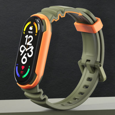 สำหรับ Xiaomi Mi วง7 6 5สายรัดซิลิโคนเปลี่ยนข้อมือวงสำหรับ Miband 7สร้อยข้อมือสำหรับ Mi วงวง7 NFC รุ่นทั่วโลก S Mart W Atch อุปกรณ์เสริม